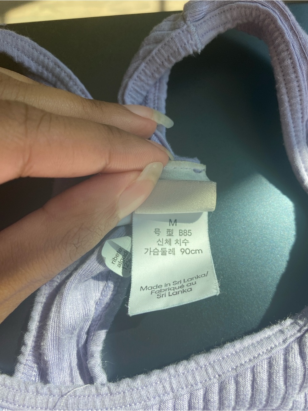 Calvin Klein Lavender Ribbed Racerback Bralette - Picture 2 of 3